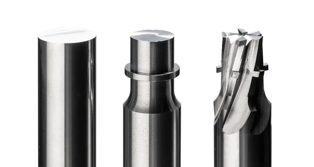 A carbide rod, pre-machined rod and the tool